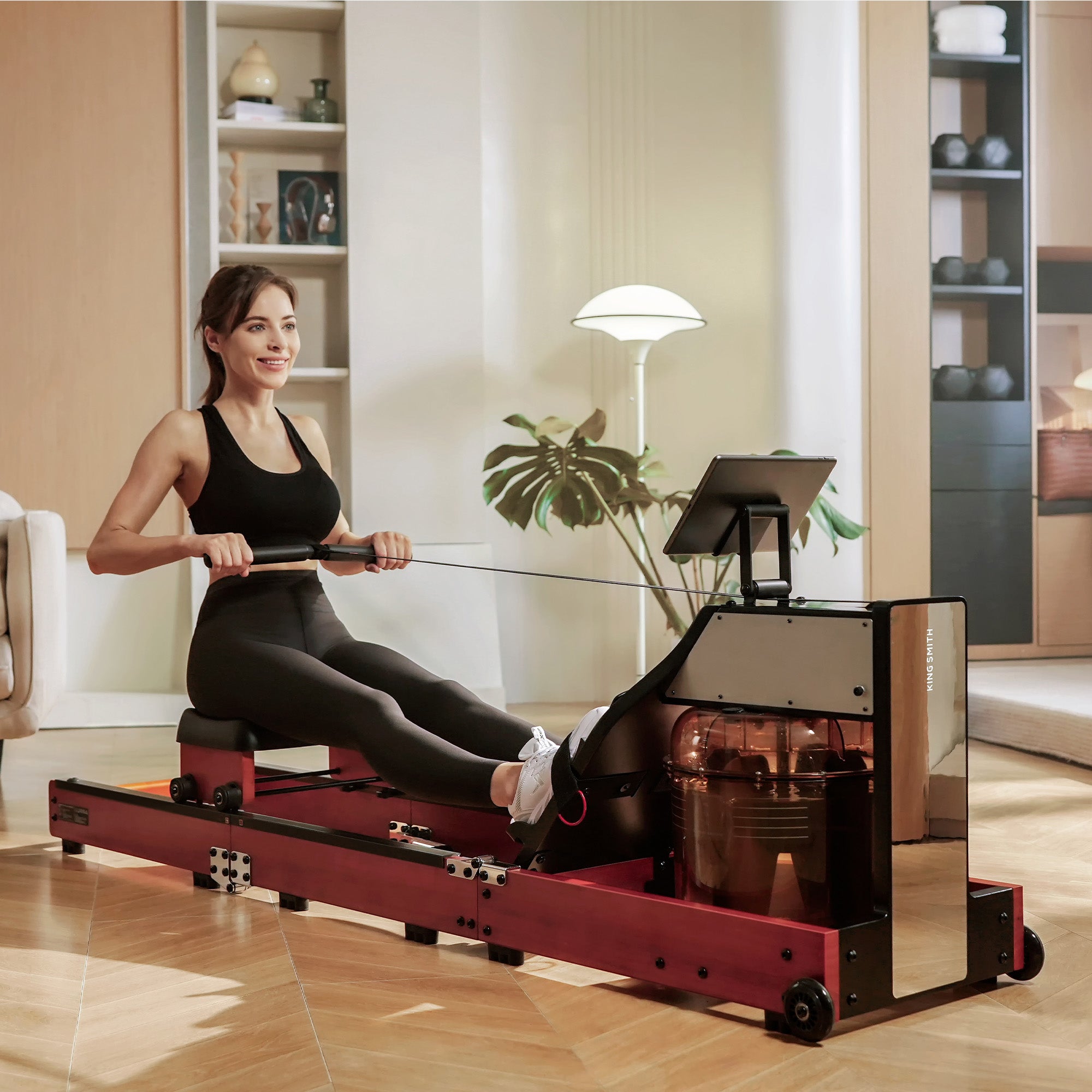 Tandem Rowing Machine WalkingPad Foldable Water Rowing Machine – Dual Resistance, Compact ...