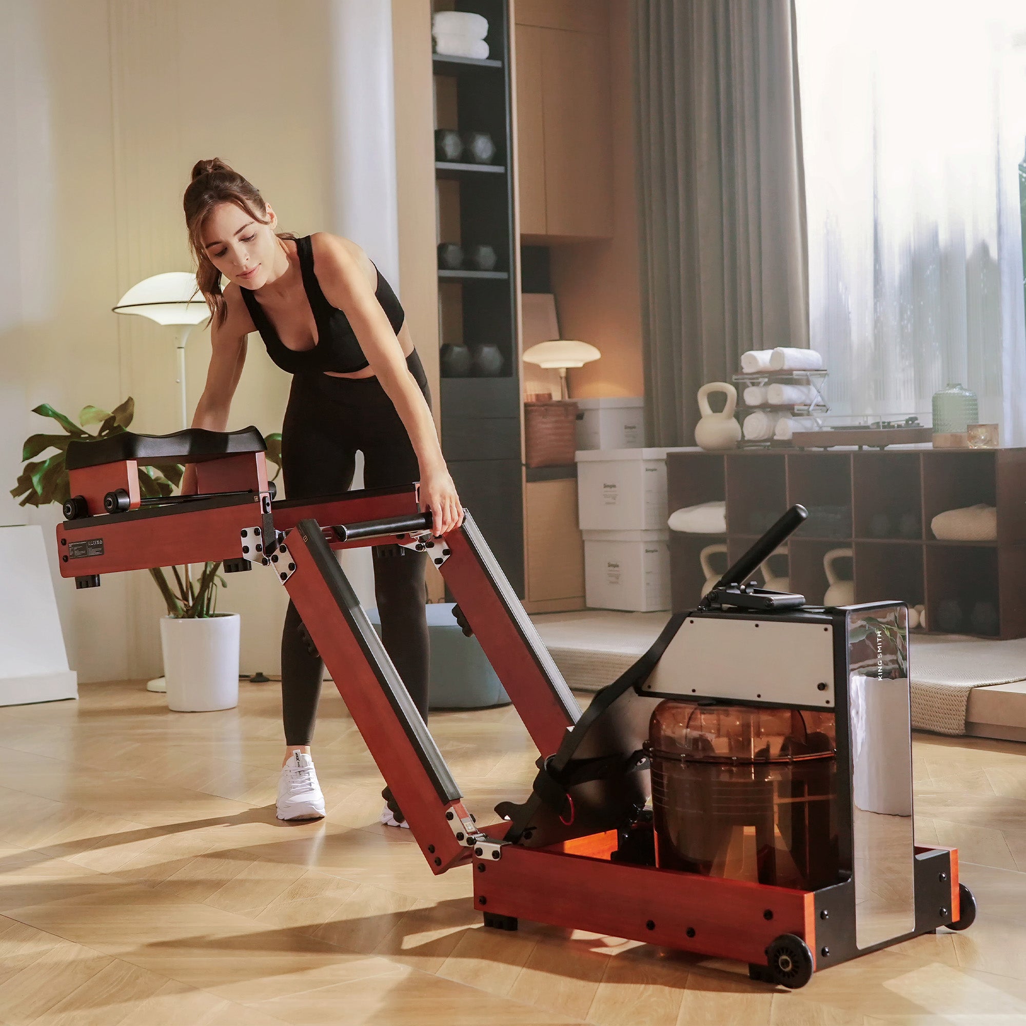 Potable Rowing Machine WalkingPad Foldable Water Rowing Machine – Dual Resistance, Compact ...