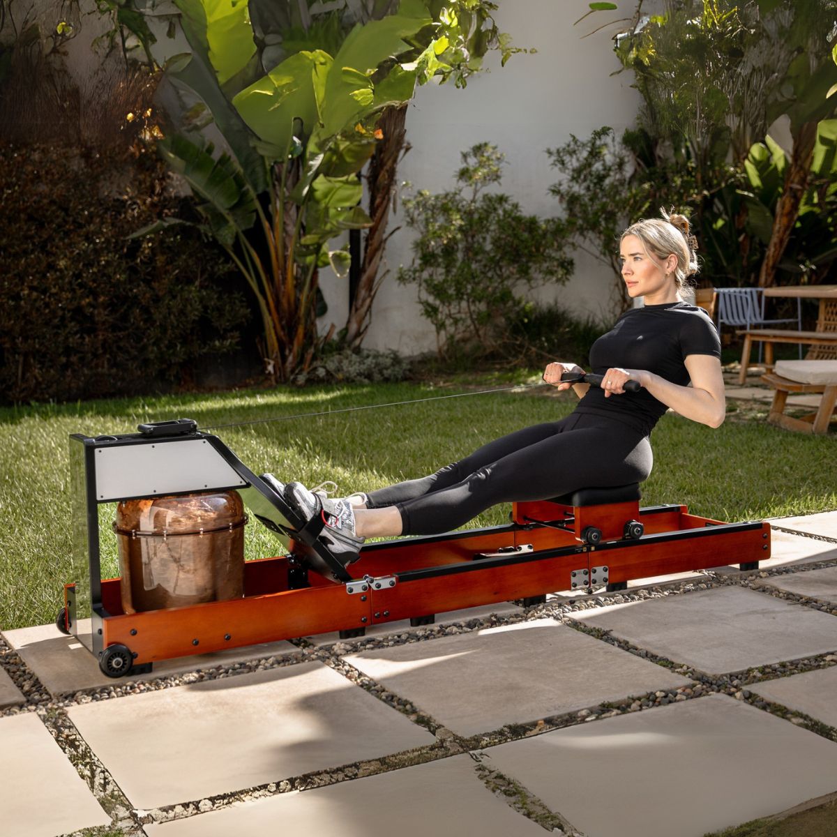 Tandem Rowing Machine WalkingPad Foldable Water Rowing Machine – Dual Resistance, Compact ...