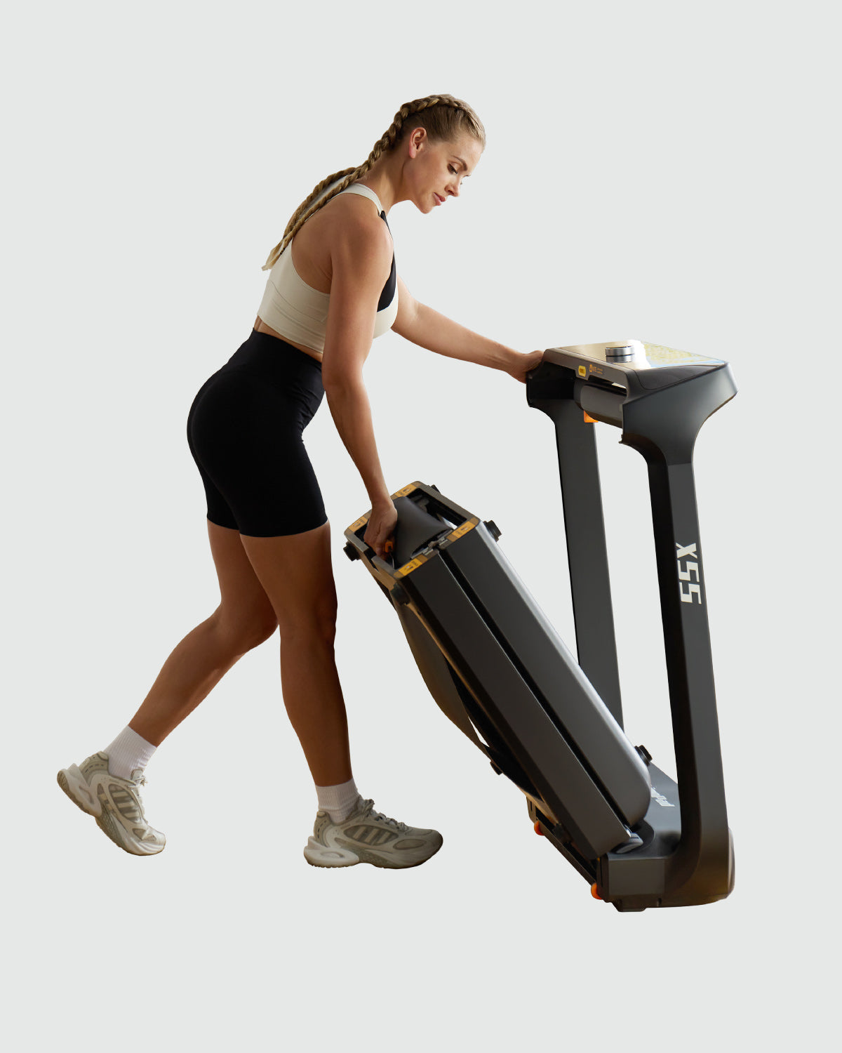 X55 Tri-fold Desk Treadmill for Running (High-end Black)