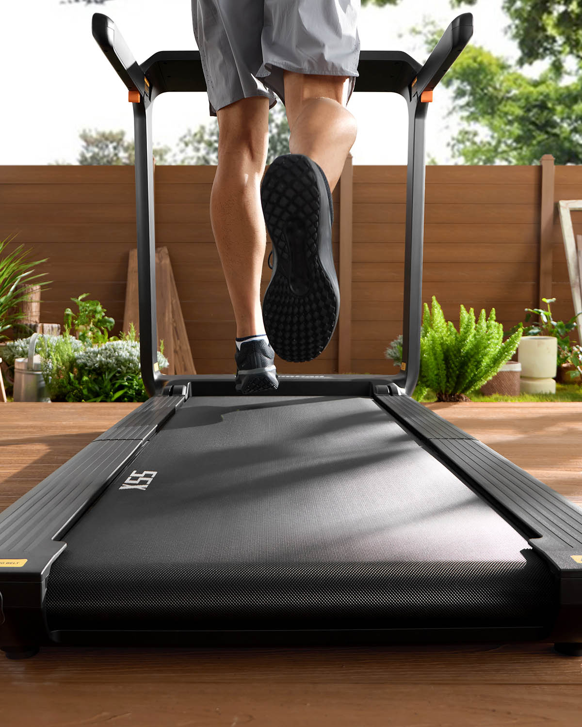 X55 Tri-fold Desk Treadmill for Running (High-end Black)